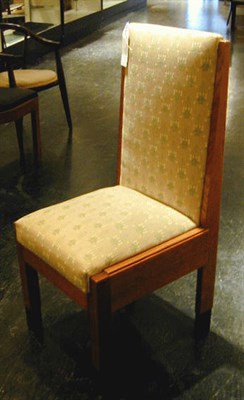 Lot 107 - Pair of Art Deco Oak Chairs Each with tall...