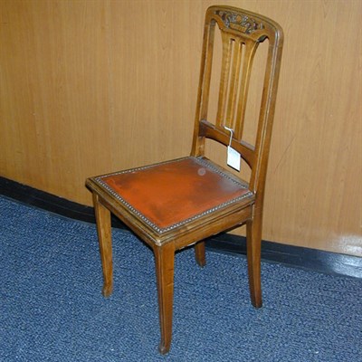 Lot 181 - Art Nouveau Walnut Side Chair With a foliate...