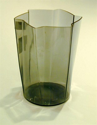Lot 193 - Glass Vase Of circular form, with gray paneled...