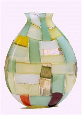 Lot 315 - Robin Mix Glass Vase Of flattened ovoid form,...