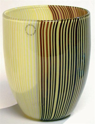 Lot 261 - Venini Glass Vase Of shaped cylindrical form,...