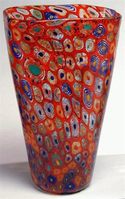 Lot 314 - Italian Glass Vase Of flaring cylindrical form,...