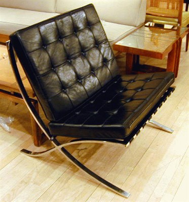 Lot 72 - Pair of Chrome and Leather Barcelona Chairs...