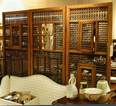 Lot 122 - Indian Turned-Wood Three-Fold Screen