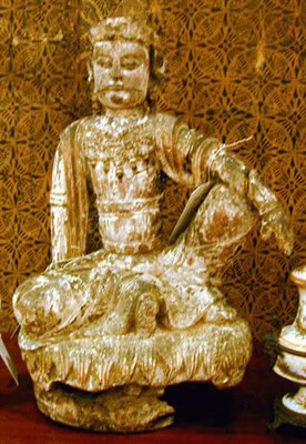 Lot 118 - Chinese Wood Figure of Guanyin