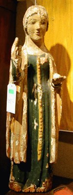 Lot 134 - Carved Polychromed Wood Figure of a Saint