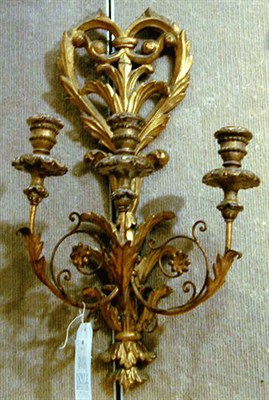 Lot 487 - Pair of Italian Rococo Style Gilt-Metal and...