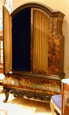 Lot 420 - Louis XIV Style Faux Tortoise Painted Armoire