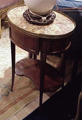 Lot 233 - Pair of Louis XV Style Marble Top Mahogany...