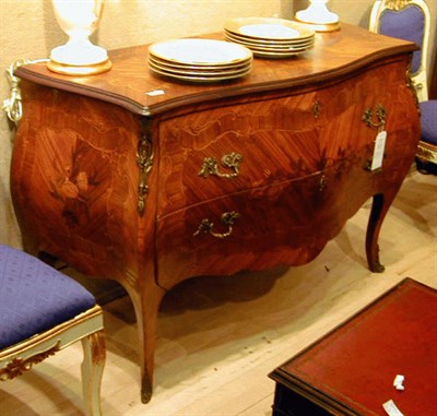 Lot 383 - Louis XV Style Inlaid Mahogany Commode