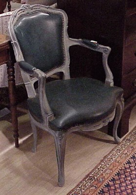 Lot 484 - Set of Four Louis XV Style Painted Upholstered...