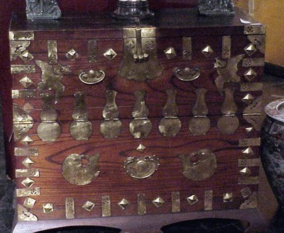 Lot 195A - Brass-Bound Hardwood Tansu Chest