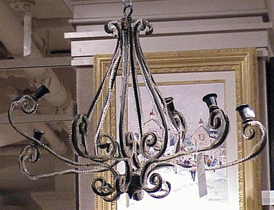 Lot 469 - Louis XV Style Wrought Metal and Beaded Glass...