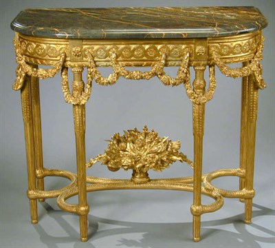 Lot 586 - Pair of Louis XVI Style Gilt-Wood Consoles...