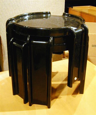 Lot 344 - Nest of Three Black Plastic Tables Designed by...
