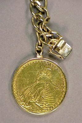 Lot 460 - Gold Coin Bracelet 14 kt. yellow gold, the...