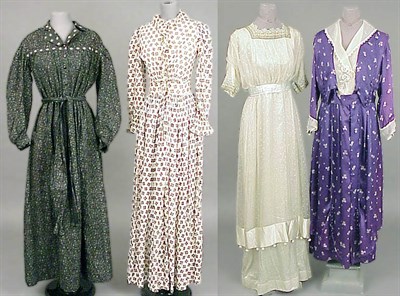 Lot 63 - Four Antique Dresses American, 19th and 20th...