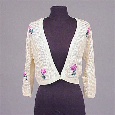 Lot 642 - Laura Aponte Rose Sequined Sweater Italian,...