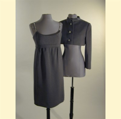 Lot 614 - George Halley Gray Flannel Cocktail Ensemble...