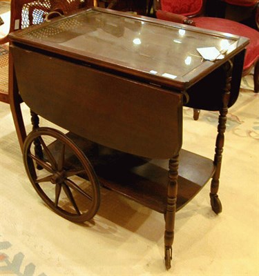 Lot 211 - Victorian Style Mahogany Tea Cart with Glass...