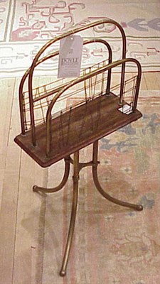 Lot 231 - Victorian Oak and Brass Magazine Stand