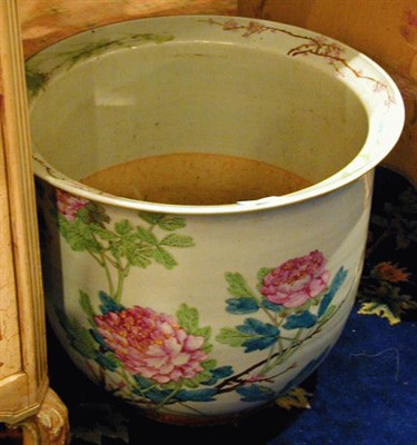 Lot 239 - Chinese Polychrome-Decorated Porcelain Cachepot