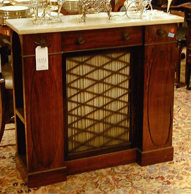 Lot 276 - Regency Style Marble Top Rosewood Side Cabinet