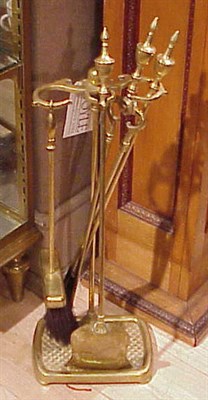 Lot 277 - Set of Federal Style Brass Fire Tools on Stand