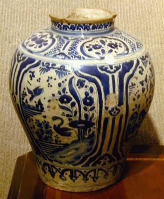 Lot 281 - Group of Four Blue and White Faience Urns and...