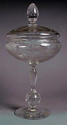 Lot 298 - Pair of Colorless Glass Covered Compotes...