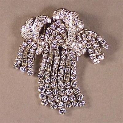 Lot 626 - Diamond Double Clip Brooch Platinum, designed...