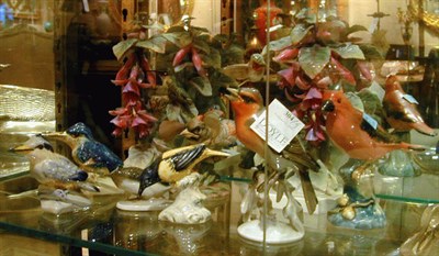 Lot 304 - Group of Nine Porcelain and Pottery Bird...