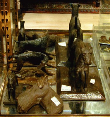 Lot 305 - Group of Four Bronze Dogs