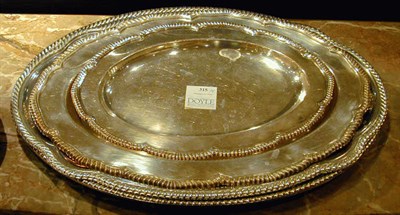 Lot 315 - Group of Four Silver Plated Oval Trays