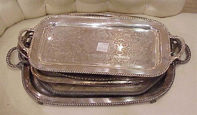 Lot 320 - Group of Six Silver Plated Trays