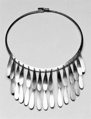 Lot 272 - Silver Necklace Elsa Freund With elongated...