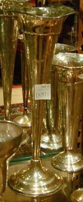 Lot 344 - Group of Five Sterling Silver Trumpet Vases...