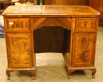 Lot 403 - Italian Rococo Style Mahogany Pedestal Desk