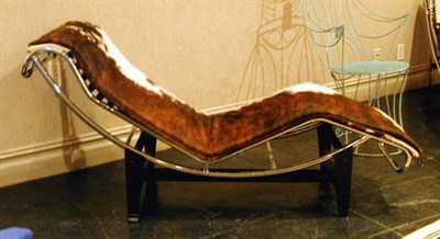 Lot 67 - Chrome and Painted Metal Chaise Longue Le...