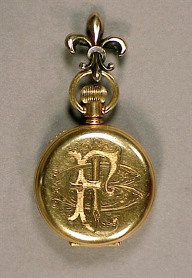 Lot 183 - Gold Lapel Watch 14 kt. yellow gold, the case...