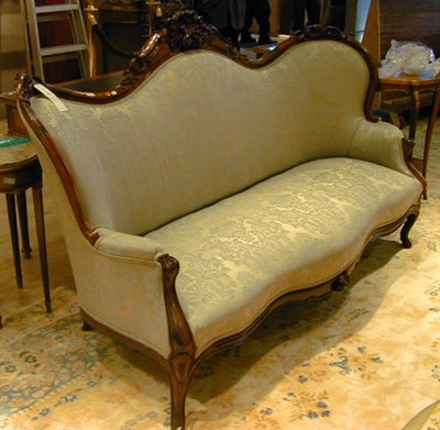 Lot 740 - Rococo Revival Carved Walnut Sofa The...