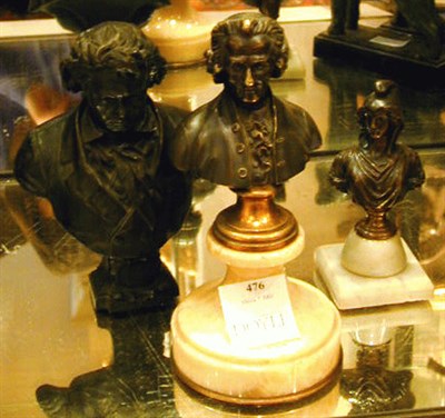 Lot 476 - Group of Three Bronze Figural Busts