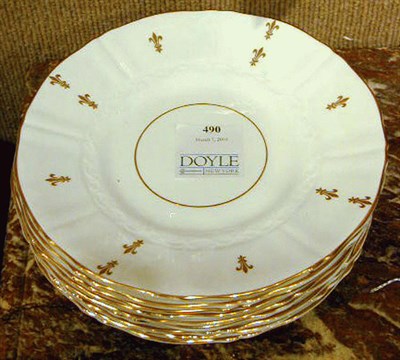 Lot 490 - Set of English Porcelain Dessert Plates...