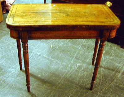 Lot 540 - Regency Brass-Inlaid Mahogany Lift-Top Game Table