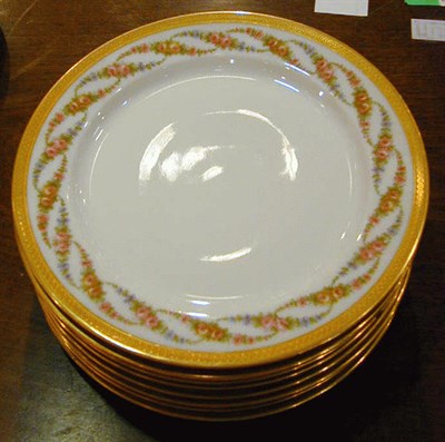 Lot 548 - Nine Limoges Porcelain Dessert Plates