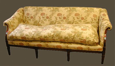 Lot 550 - Regency Style Mahogany Upholstered Settee