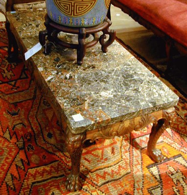 Lot 577 - Georgian Style Marble Top Mahogany Cocktail Table