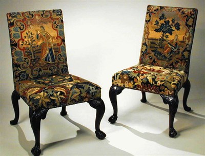 Lot 351 - Pair of George II Mahogany Side Chairs Mid...