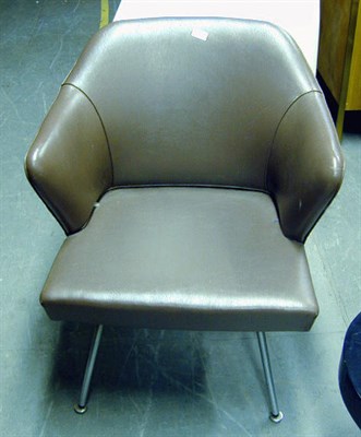 Lot 214 - Upholstered Armchair Eero Saarinen In brown...