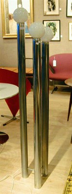 Lot 179 - Chrome Floor Lamp In the form of three...
